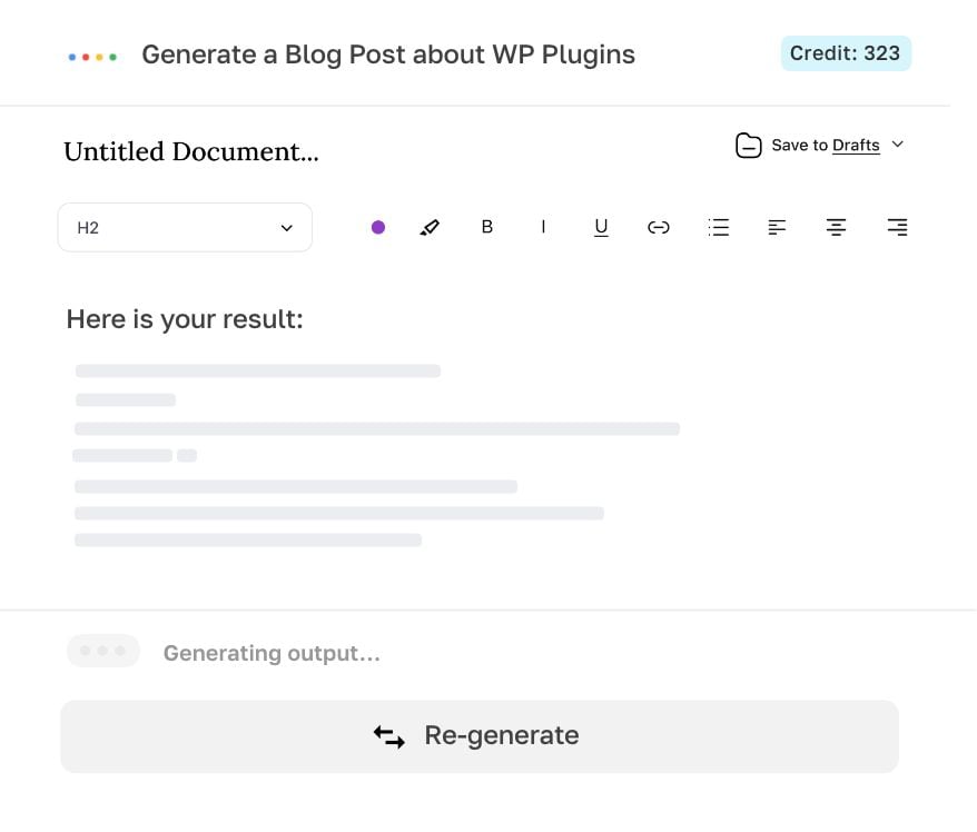 Geração de Conteúdo em um click.